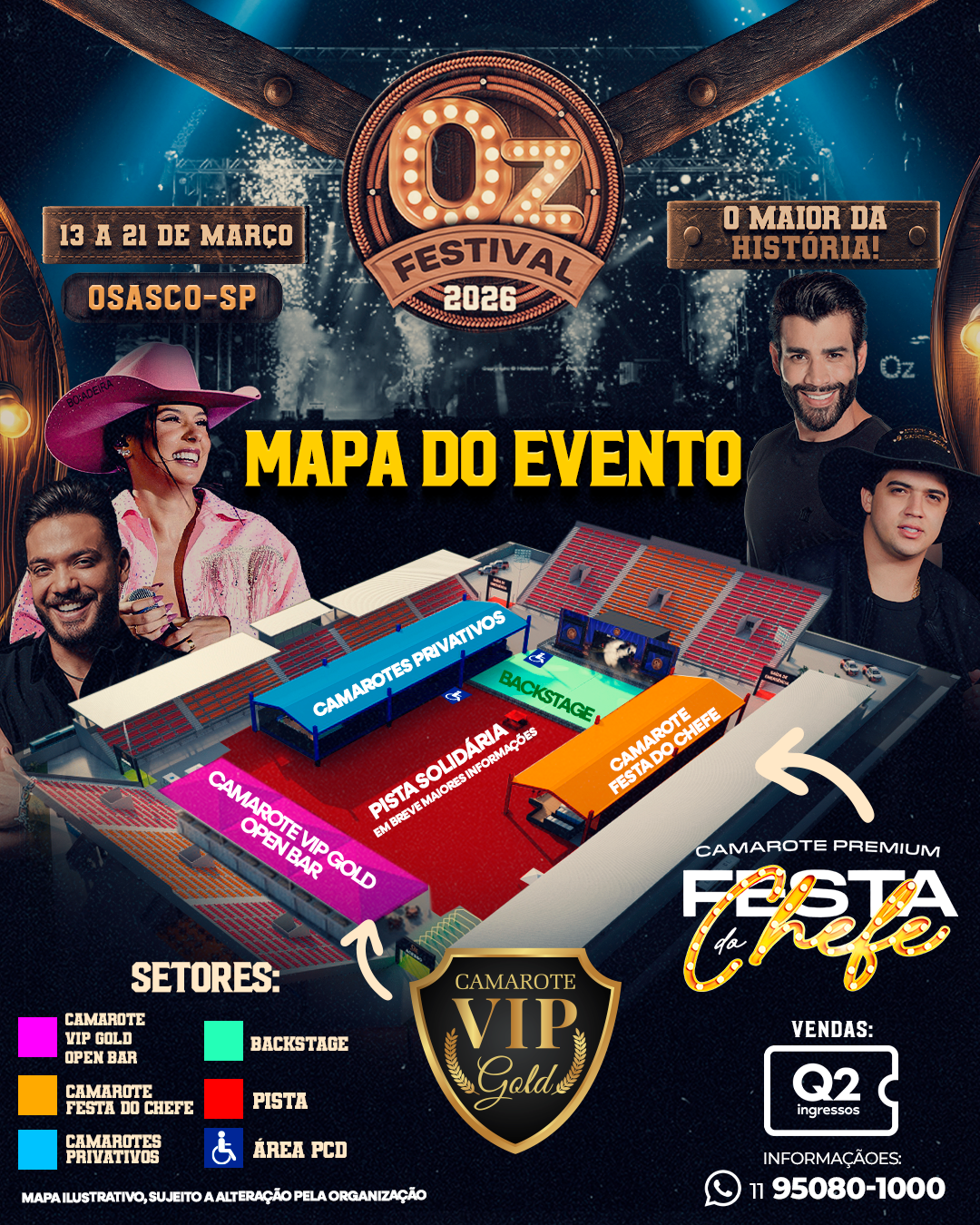 Mapa dos Setores OZ FESTIVAL
